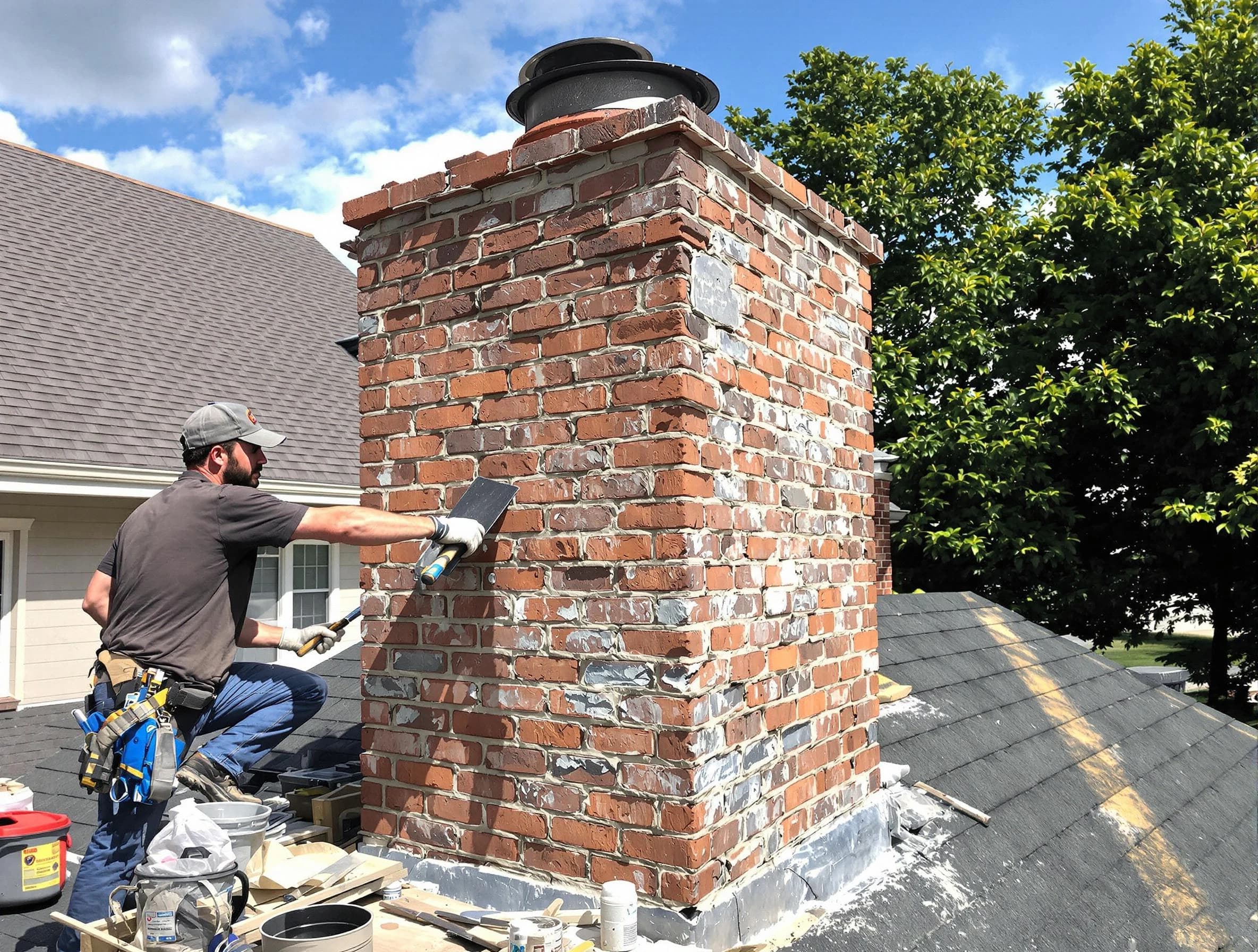 Completed chimney rebuild by Snellville Chimney Sweep in Snellville, GA