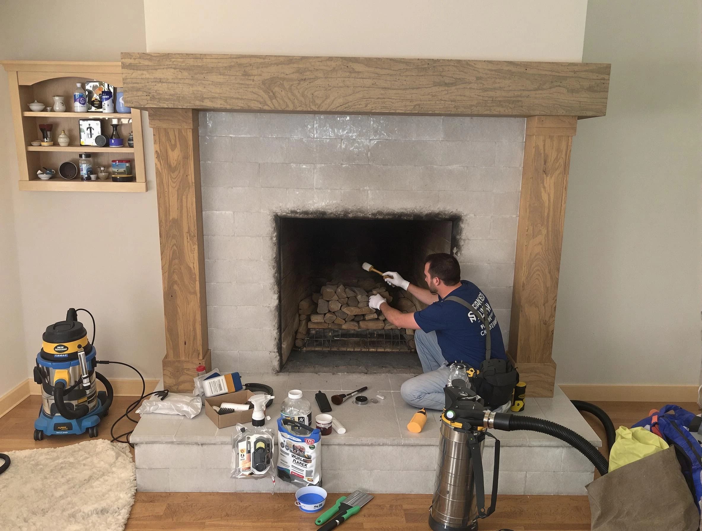 Detailed creosote removal process by Snellville Chimney Sweep in Snellville, GA