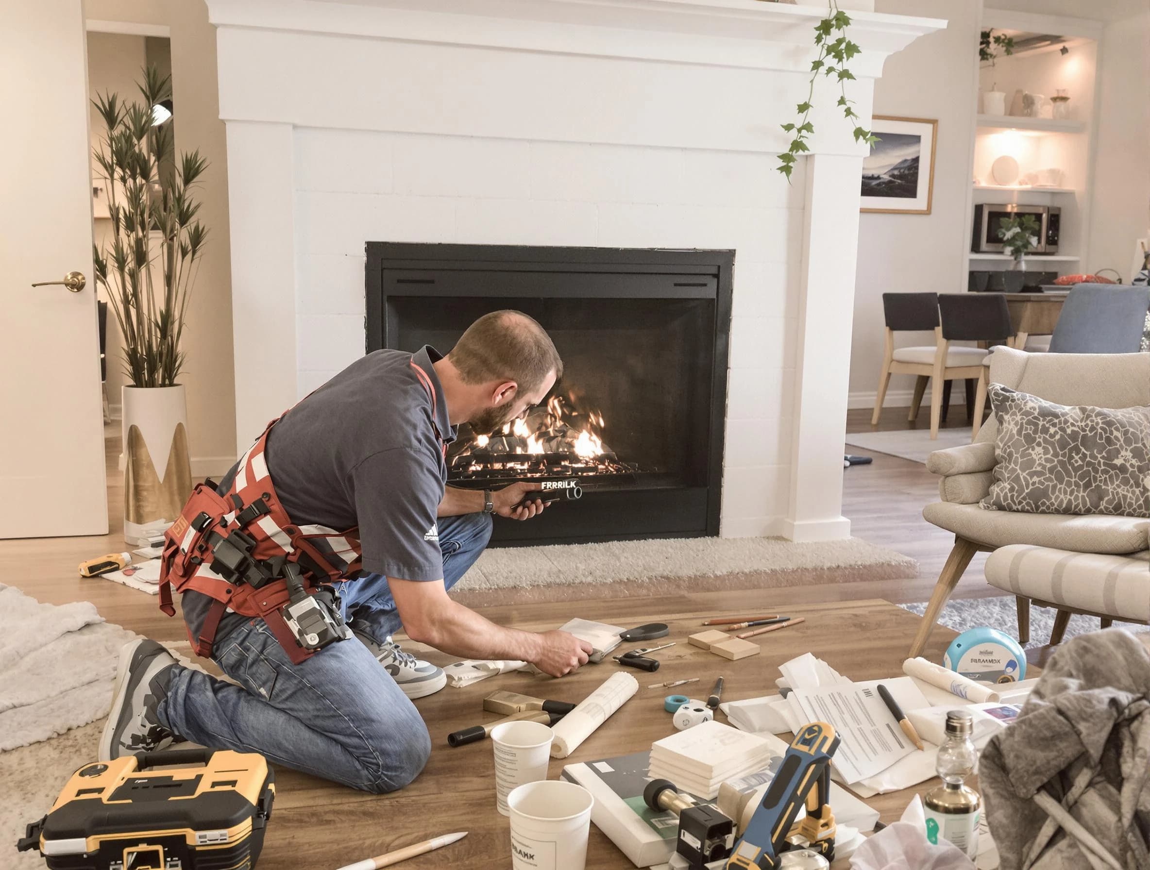 Snellville Chimney Sweep performing fireplace repair in Snellville, GA