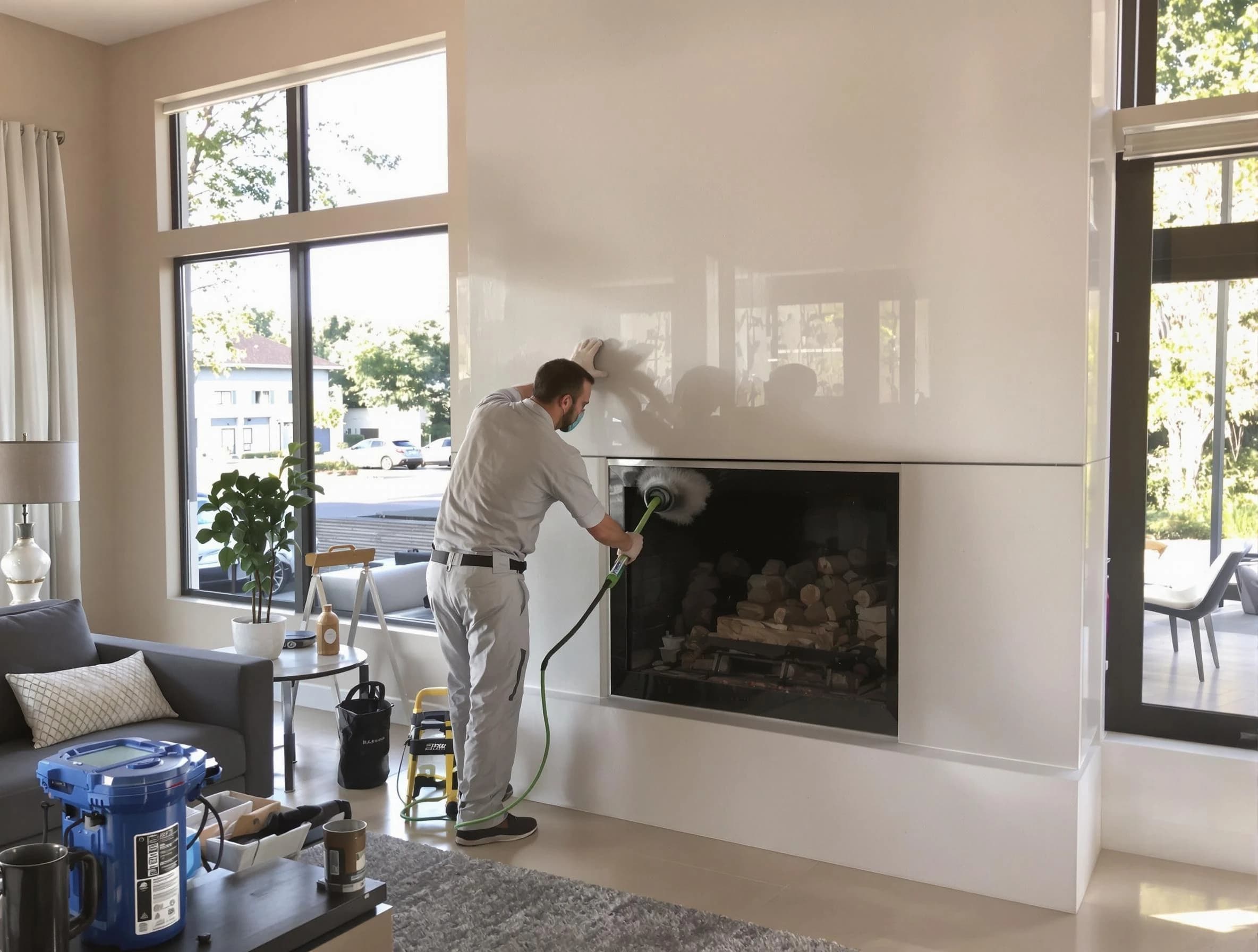 Snellville Chimney Sweep performing thorough soot removal in Snellville, GA