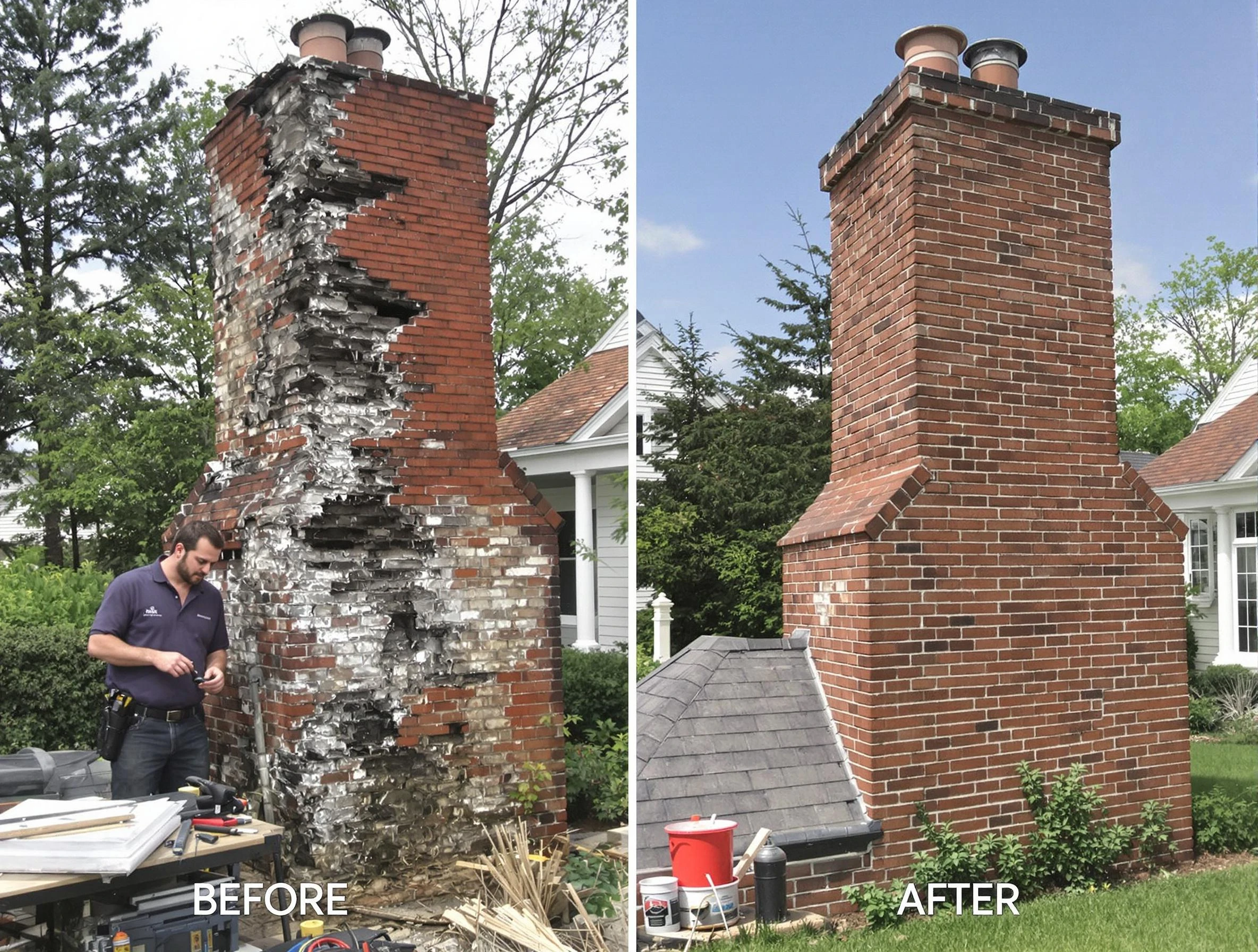 Snellville Chimney Sweep performing a full chimney restoration in Snellville, GA