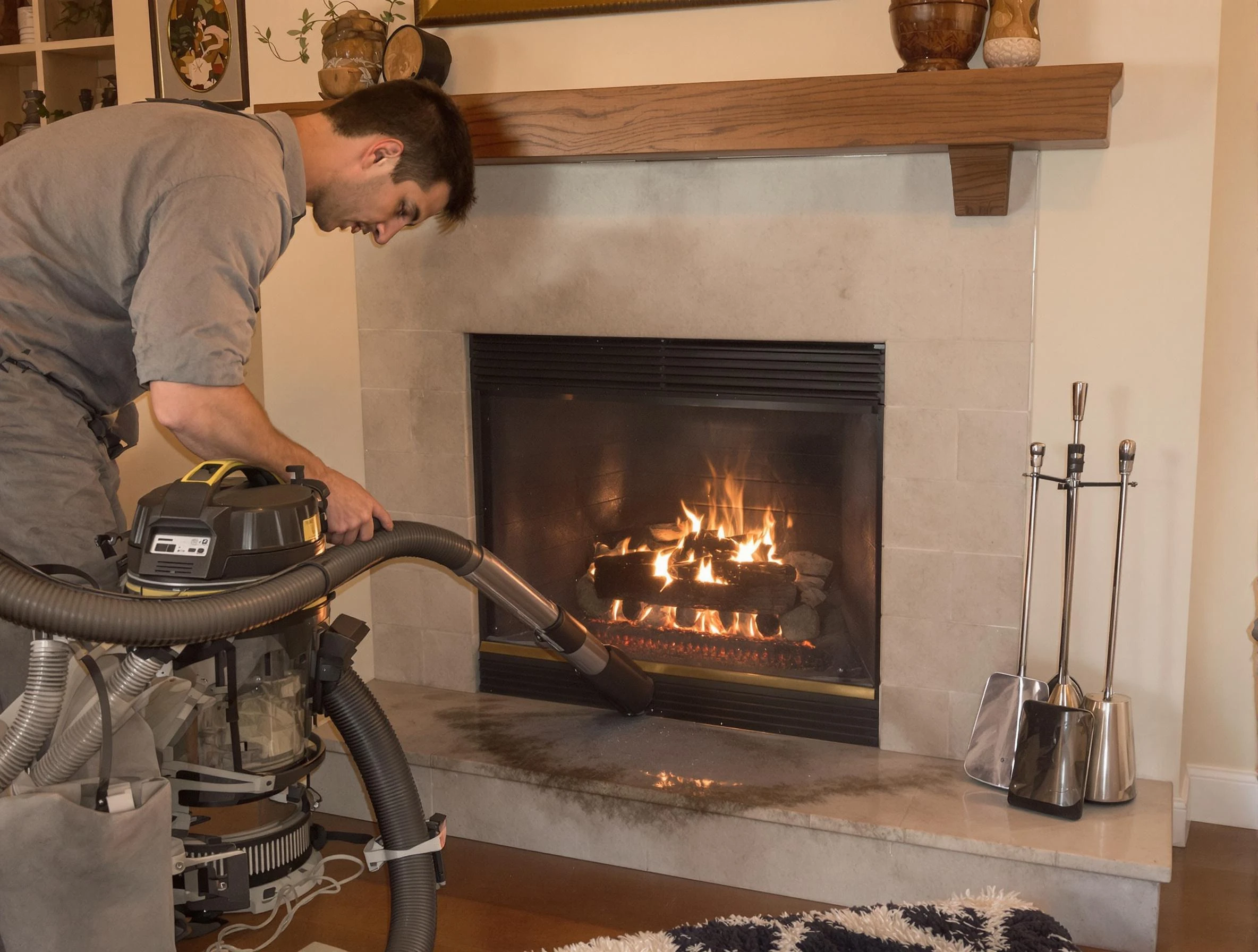 Routine fireplace upkeep by Snellville Chimney Sweep in Snellville, GA